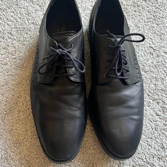 Cole Haan C23783 Mens Size 9.5 Grand OS Oxfords Plain Toe Black Leather Shoes - Picture 2 of 7